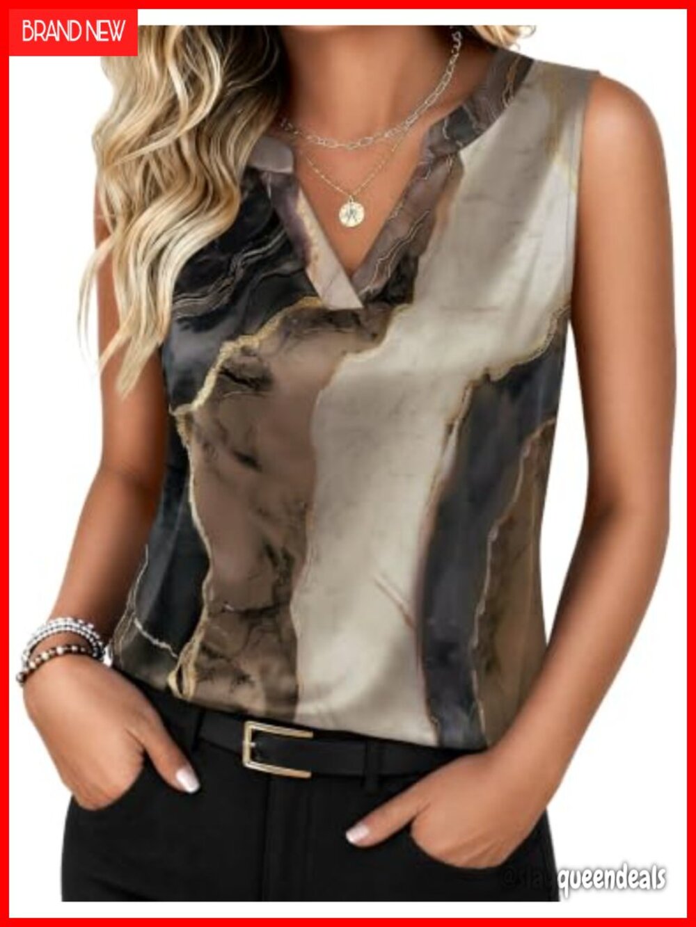Silk Satin Tank Top Women V Neck Sleeveless Business Casual Blouse